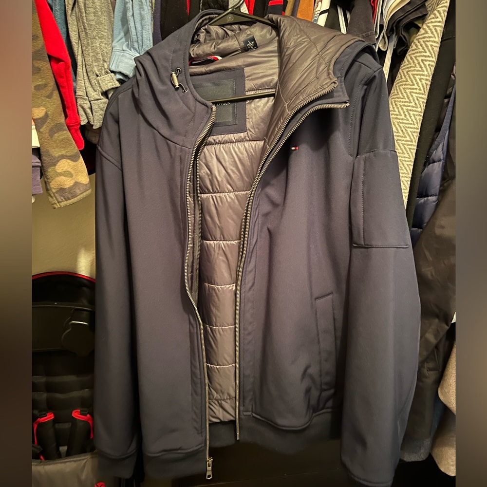 Large , Tommy Hilfiger , Hooded Bomber Jacket